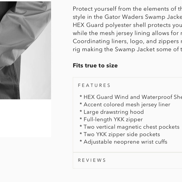 Gator Waders Swamp Jacket Men’s Small - Fishing Hunting - Picture 2 of 10